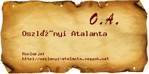 Oszlányi Atalanta névjegykártya